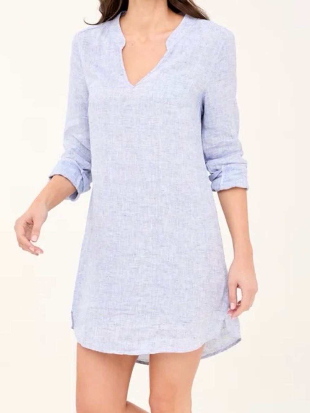 HIHO BANANAKEET DRESS -
SURF BLUE 100% linen casual Resortwear vacation classic